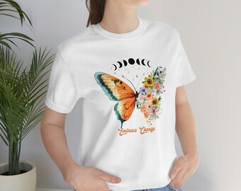 Inspirational Shirt, Cute Butterfly Tshirt, Butterfly Shirt, Embrace Change, Butterfly Species Apparel, Botanical Clothing, Inspirational T