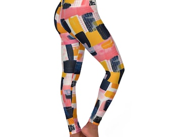 Abstract Multicolor High Waist Yoga Leggings | Athletic Fitness Leggings