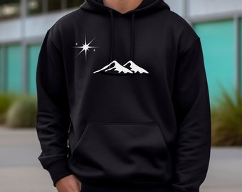 Bright Star Mountain Hoodie: Unisex Cotton-Blend Sweatshirt