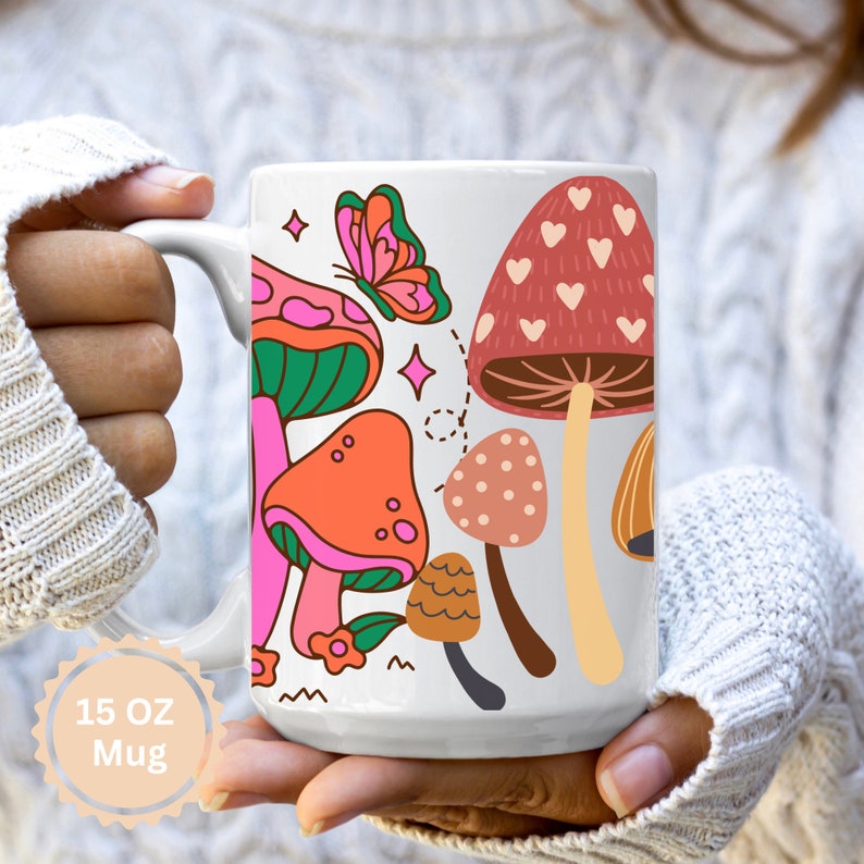 Mugs, Coffee Mug, Mushroom Coffee Mug, Funny Mug, Cute Mushroom Mug For Playful Farmer, Mushroom Patch Mug, Farm Girl Mug, Gift For Her image 1