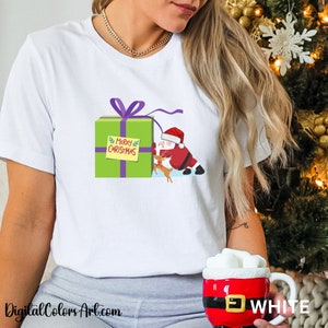 Kerstshirt, kerstman en rendieren cadeau shirt, grappig kerstman shirt, kerstman shirt, kerst tee, kerst kerstman tee, vakantiecadeau