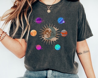 Comfort Colors Astronaut Shirt: Solar System Planets, Space Lover Gift