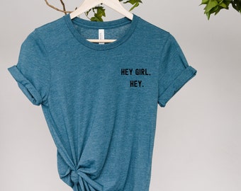 hey Mädchen, hey. Schwarzer Text Bella Canvas Baumwolle Jersey Kurzarm T-Shirt