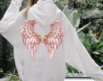 Ombre Engelsflügel Hoodie: Schwere Mischung Baumwolle-Polyester-Sweatshirt