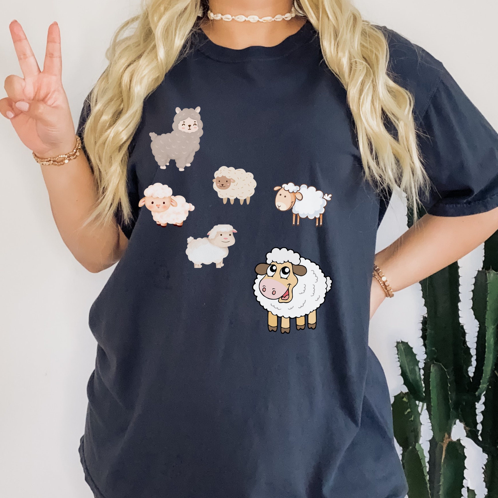 Organic Sheep Applique Short Sleeve Shirt