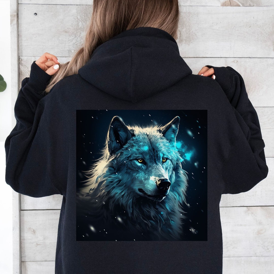 Wolf Hoodie, Wolf Sweatshirt, Howling Wolf Sweatshirt, Moonlit Wolf ...