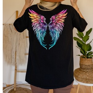 Angel Wings Shirt, Whimsical Wings, Ombre Angel Wings, Comfort Colors, Oversized Shirt,