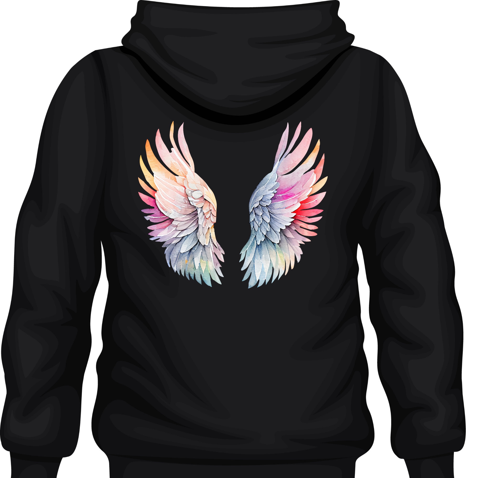 Angel Wings, Angel Wings Hoodie, Blue Angel Wings Heavy Blend Hooded