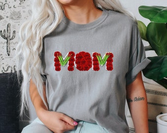 Comfort Colors®, Mom T-Shirt, Boho Wildflowers Shirt, Nature Shirt, Botanical Shirt, Mother's Day Shirt, Garden Lover, Mama Shirt, Mom Tee