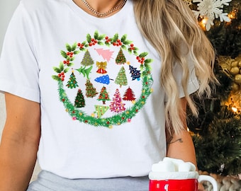 Christmas T-Shirt,  Women T-Shirt, Holiday T-Shirt, Christmas Tree T-Shirt, Nature Lover Shirt, Adventure T-Shirt, Christmas Gift T-Shirt,