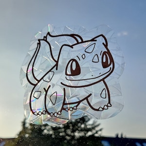 Pegatina reutilizable para ventana atrapasol de Pokémon y Bulbasaur