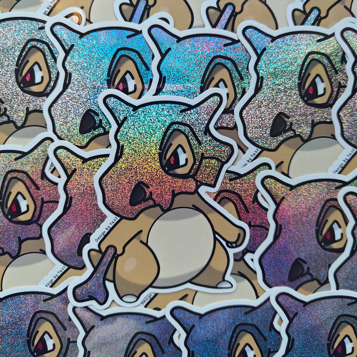 Waterproof Pokémon Cubone Sticker With Glitter - Etsy