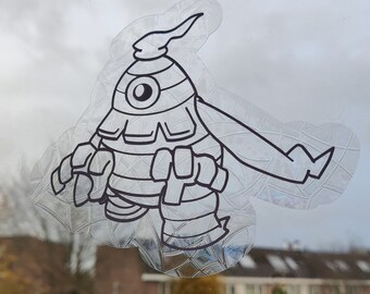 Naklejka na okno Suncatcher wielokrotnego użytku Pokémon, Dusclops