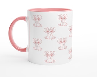 Angel (Lilo and Stitch - Disney) | White 11oz/325ml Ceramic Mug with Color Inside | Pink