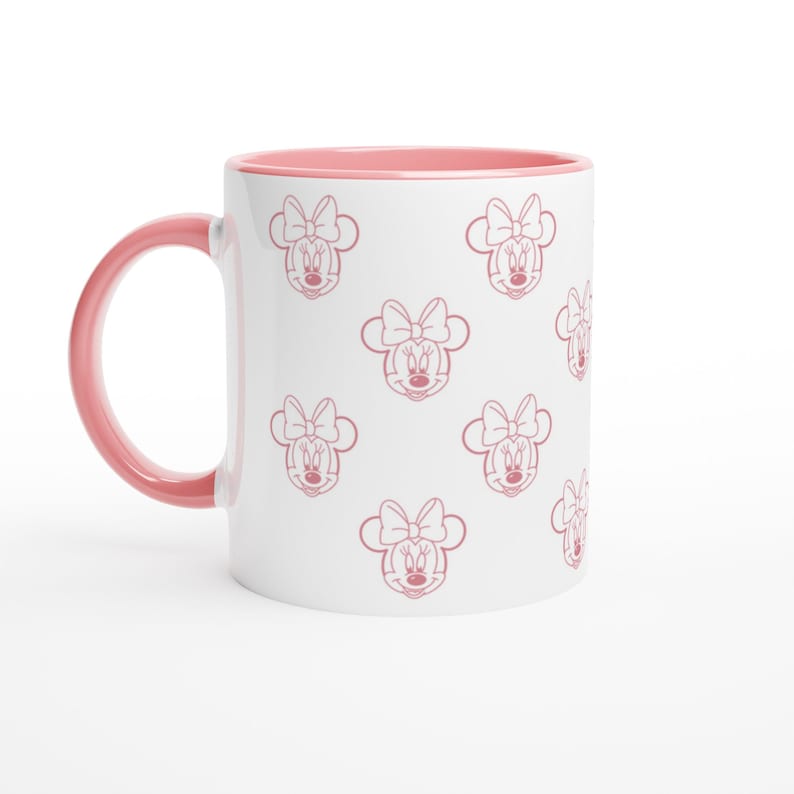 Minnie Mouse (Disney) | White 11oz/325ml Ceramic Mug with Color Inside | Pink image 1