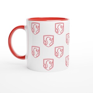 Escudo de Gryffindor | Taza de cerámica blanca de 325 ml con interior de color | Edición limitada