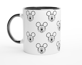 Mickey Mouse (Disney) | White 11oz/325ml Ceramic Mug with Color Inside| Black