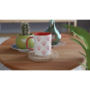 Minnie Mouse | White 11oz/325ml Ceramic Mug with Color Inside | Red afbeelding 3