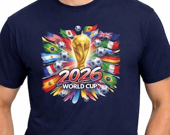 World Soccer 2026 Shirt USA Canada Mexico Fan Tee Football Cup Graphic Lightweight Cotton