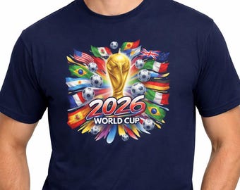 Camiseta de Futebol Mundial 2026 EUA Canadá México Torcedor Copa do Mundo Gráfico Algodão Leve