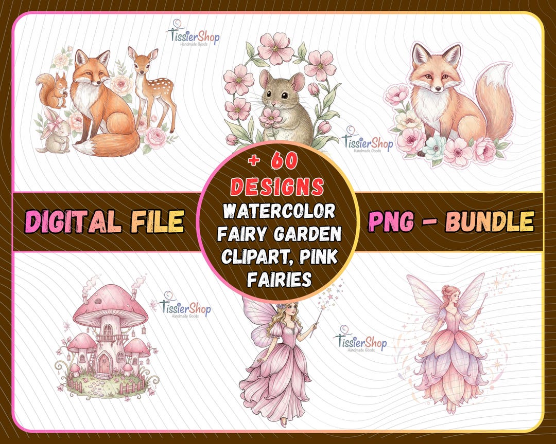 40+ Watercolor Fairy Garden Clipart, Pink Fairies PNG, Magical Forest ...