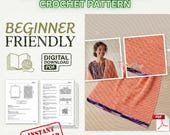 Beginner Crochet Shawl Pattern PDF | Simple Beginner Wrap Tutorial Digital File | Crochet PDF Instant Download