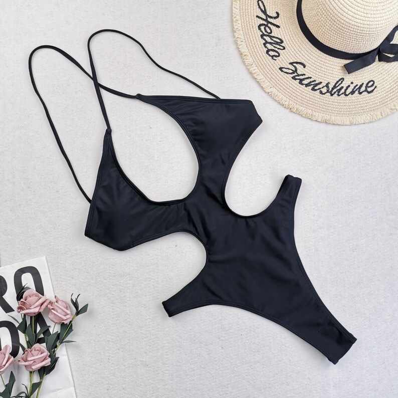 Women's Sexy One Piece Swimwear Solid Backless Personality Etsy Australia