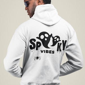 Spooky Vibes Hoodie | Ghost Hoodie | Halloween Sweatshirt | Spooky Shirt | Teacher halloween Shirt | Mom Halloween Shirt | Trick Or Treat