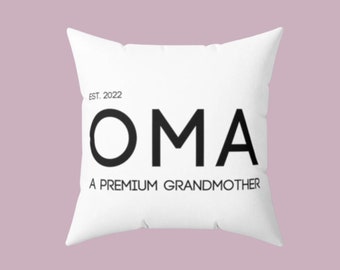 Custom OMA Pillow and Cover | Custom OPa Pillow | Custom Grandparent Gift | Baby Announcement | Birth Announcement | Pregnancy Announcement