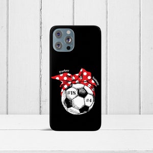 Custom Soccer Mom Name + Number Slim Phone Case | Personalized Soccer Mom Phone Case Gift | Gift For Soccer Mom | Game Day Phone Case Gift