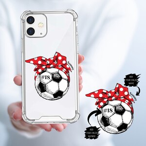 Custom Soccer Mom Name + Number Clear Phone Case | Personalized Soccer Mom Phone Case Gift | Gift For Soccer Mom | Game Day Phone Case Gift