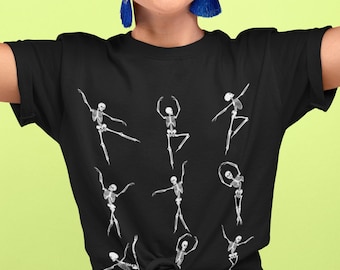 T-shirt Dancing Skeletons / Skeleton Tee / Halloween Shirt / Goth Shirt / Halloween Tshirt / Regalo per Halloween / Regalo insegnante