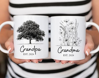 Pregnancy Announcement Grandparent Mug Set Baby Announcement Grandma Grandpa Mug Set,New Grandma Gift,New Grandpa gift,Baby Announcement