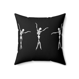 Dancing Skeleton Pillow | Halloween Pillow | Halloween Home Decor | Ballet Skeleton | Spooky Season | Tis The Season | Creepy Ballet Dancers