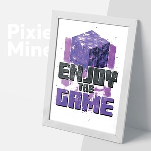 Pixel Game Text, Quote Poster, Block Theme Art, Gift For Player | DIGITAL DOWNLOAD