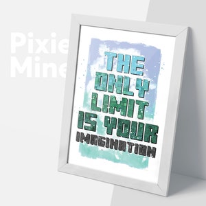 Gamer Quote, Pixel Text Poster, Mine Game Theme, Gamer Room Wall Decor, Gift For Player | DIGITAL DOWNLOAD