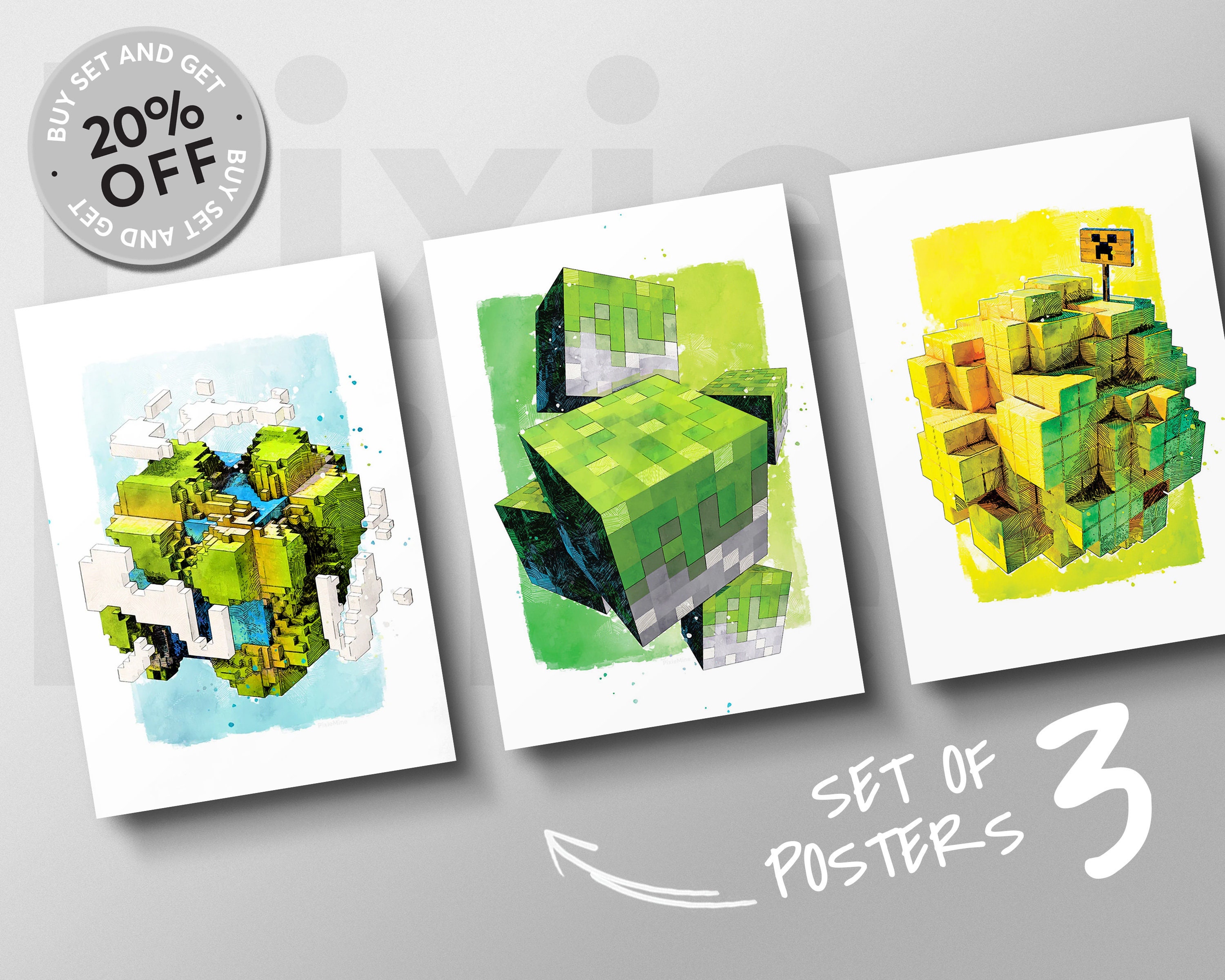 Minecraft Sketch Wall Art for Sale