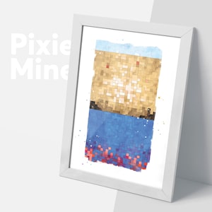Pixel Texture Poster, Mine Game Art, Colorful Gamer Theme, Room Decor, Birthday Gift | DIGITAL DOWNLOAD