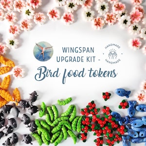 Gettoni alimentari fatti a mano compatibili con Wingspan™ - Set per il gioco base e Wingspan Oceania