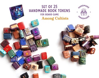 Book tokens for the game Among Cultists / Miniature fantasy books