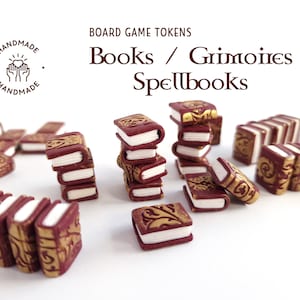 Livres miniatures / grimoires / livres de sorts - Jetons d'amélioration pour jeux de société, RPG