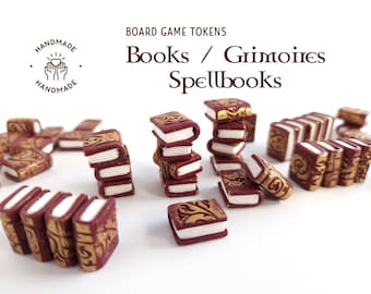 Miniature books / grimoires / spell books - Upgrade tokens for board games, RPG