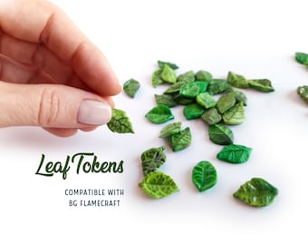 Leaf Tokens / Board Game Pieces / Handmade Resource Tokens for BG Flamecraft / Accessories for DIY Projects