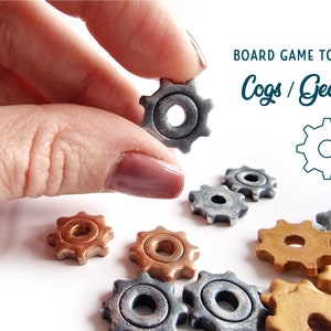 Miniature gear / cog boardgame markers