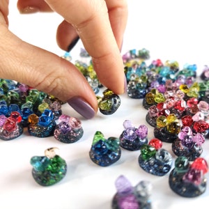 Gemstones, color crystals - Random color mix. Material - polymer clay & acryl.