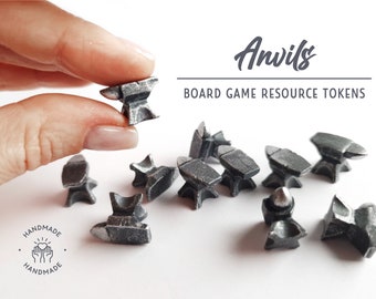 Miniature Anvils / Board Game Pieces / Tokens for Flamecraft, Concordia
