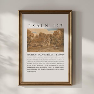 Psalm 127 | Wohlstand kommt vom Herrn | Psalmen Poster | Christliche Wohnkultur | Schriftkunst | Biblische Kunst | Christliche Wandkunst