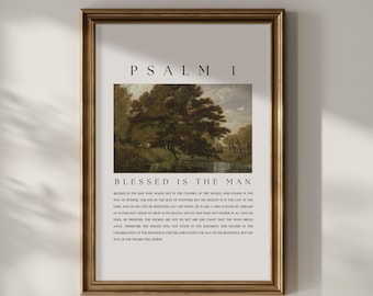 Psalm 1 | Psaltaren Posters | Bibliska Tryck | Kristen Väggkonst | Biblisk Konst | Kristen Heminredning | Utskrivbara Bibelverser