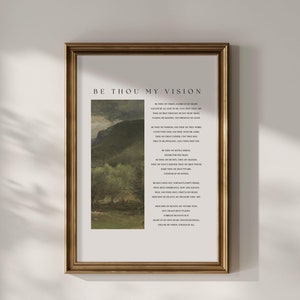 Be Thou My Vision | Christian Hymn Wall Art | Vintage Christian Wall Decor | Classic Hymn Print | Worship Song Lyric Printable