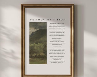 Be Thou My Vision Christian Wall Art | Vintage Christian Hymn Decor | Classic Hymn Print | Worship Song Lyric Printable, Religious Gift